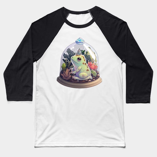 Wizard Frog in a Terrarium Baseball T-Shirt by larfly